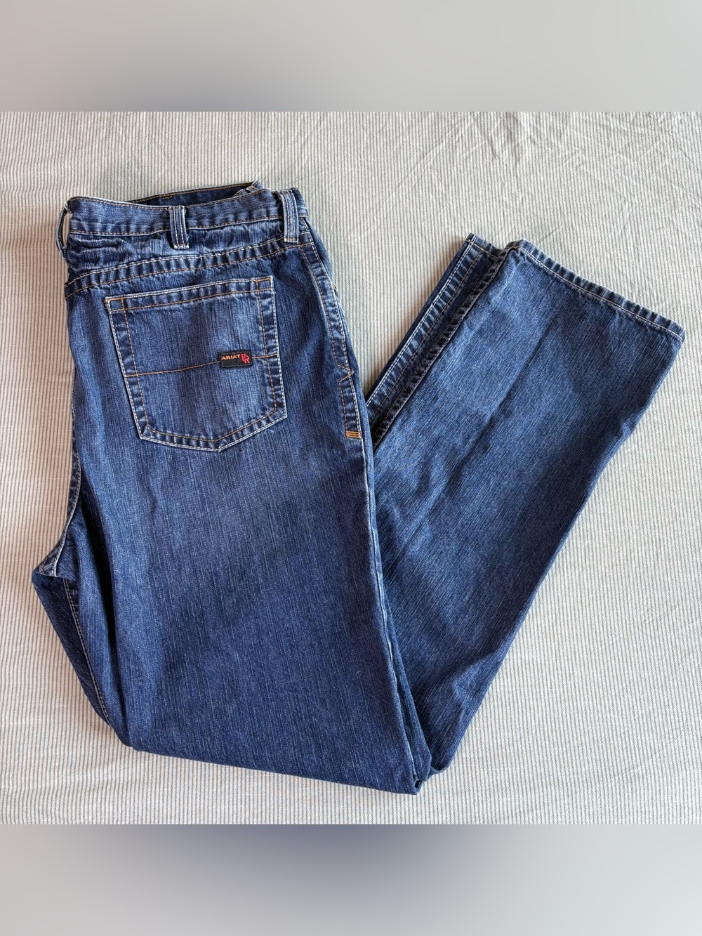 Ariat FR M4 Low Rise Boot Cut Jeans Mens 44x38 Blue Flame Resistant Work
